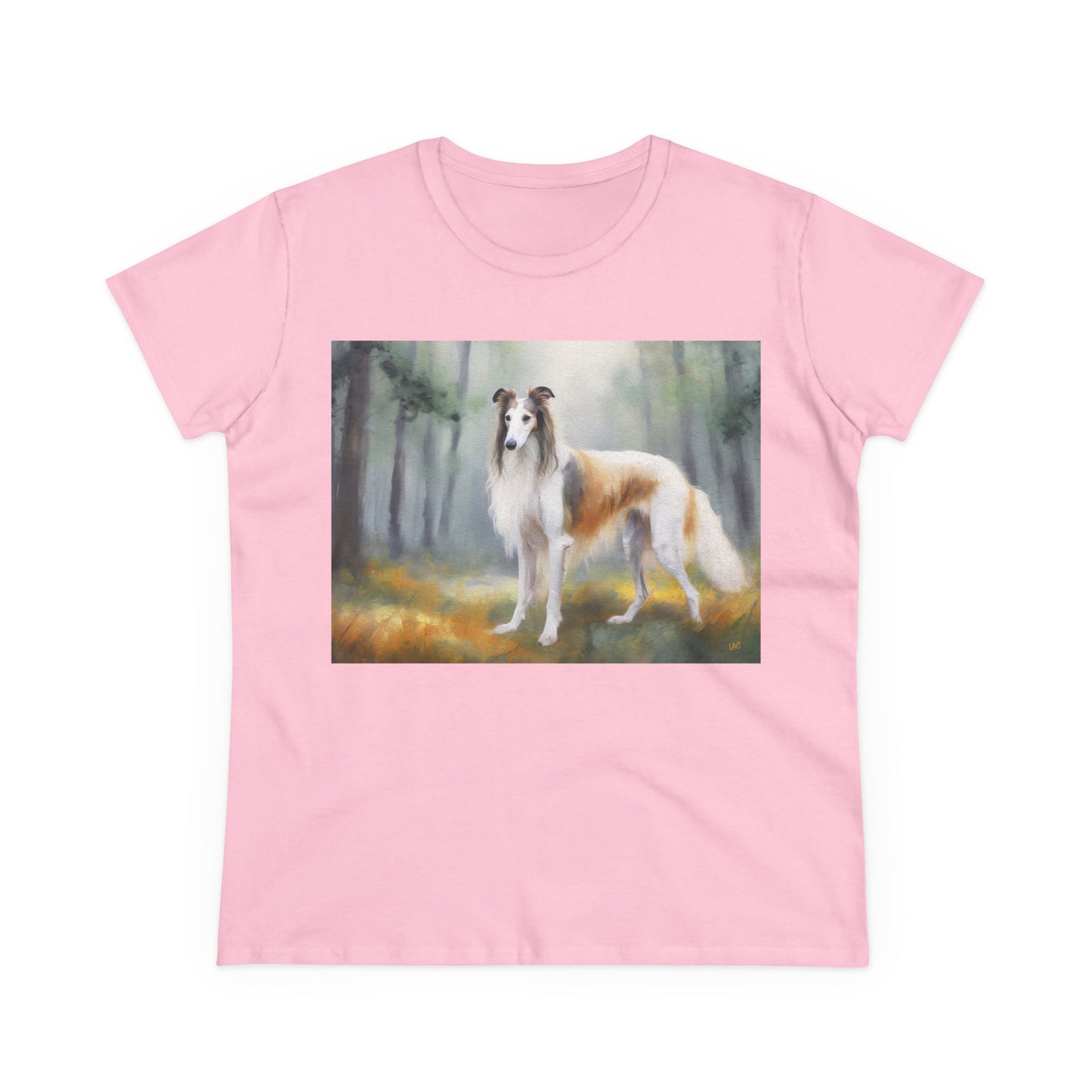 Borzoi 'Russian Wolfhound' Women's Midweight Cotton Tee