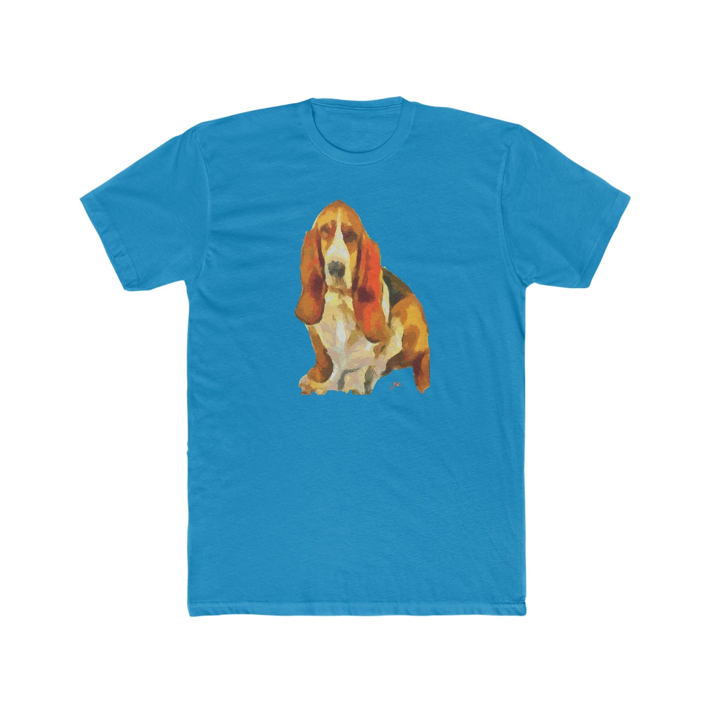 Basset Hound 'Lautrec' Men's Fitted Cotton Crew Tee