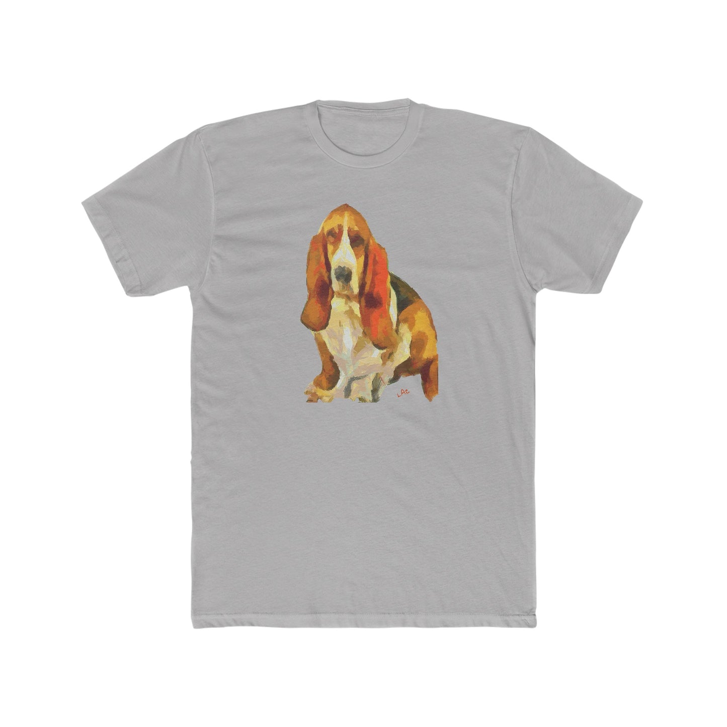 Basset Hound 'Lautrec' Men's Fitted Cotton Crew Tee