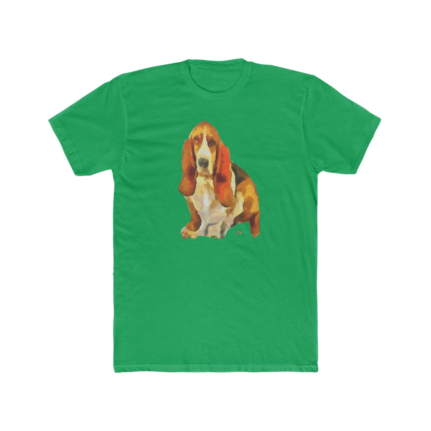 Basset Hound 'Lautrec' Men's Fitted Cotton Crew Tee