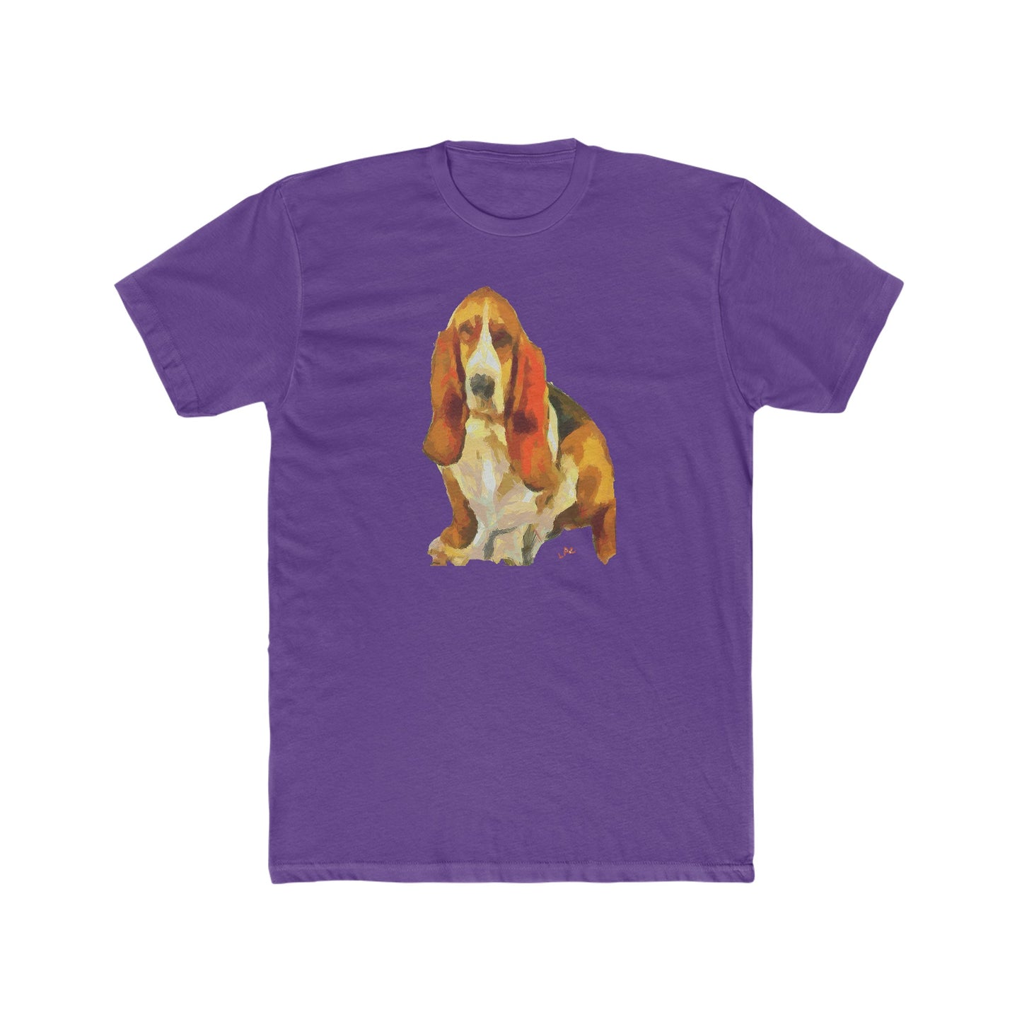 Basset Hound 'Lautrec' Men's Fitted Cotton Crew Tee