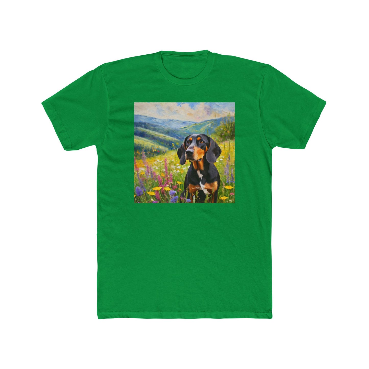 Black & Tan Coonhound Men's Fitted Cotton Crew Tee