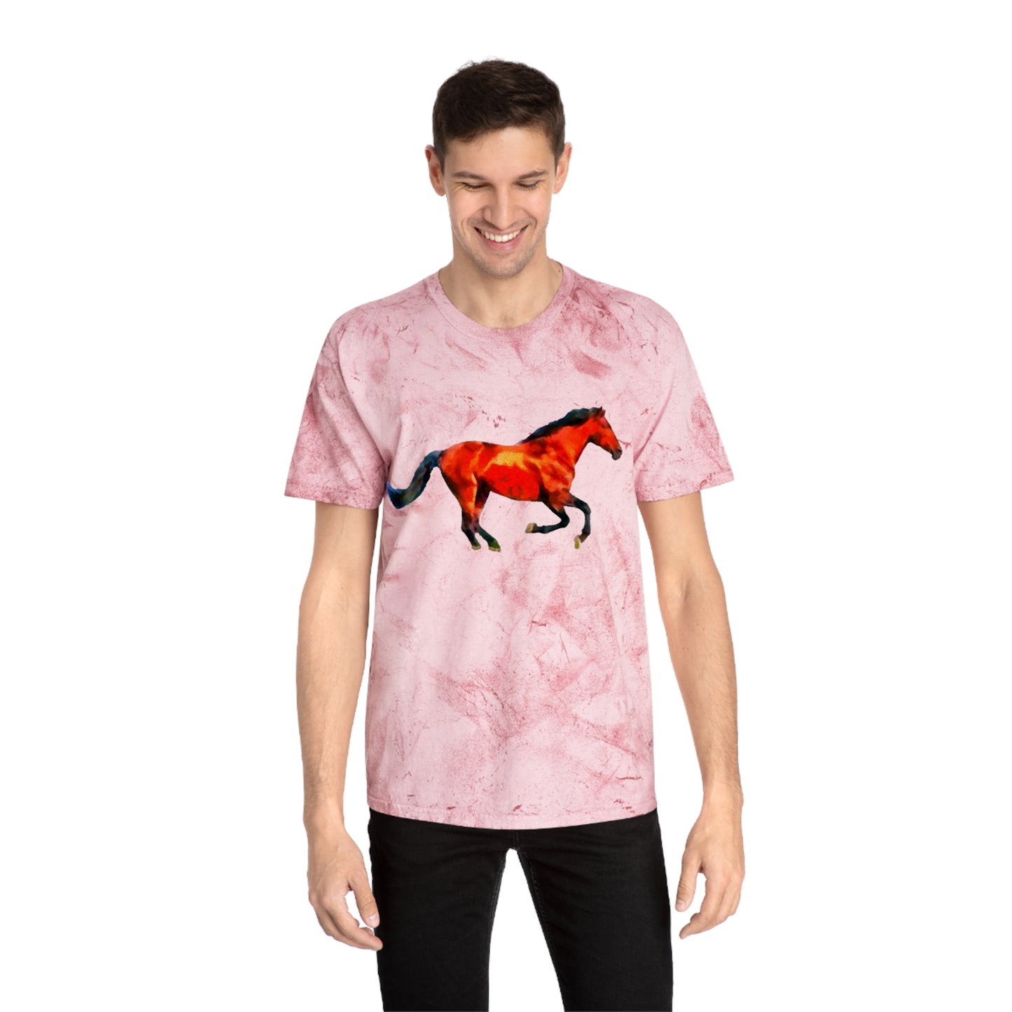 Horse 'Old Red' Unisex Cotton Color Blast T-Shirt