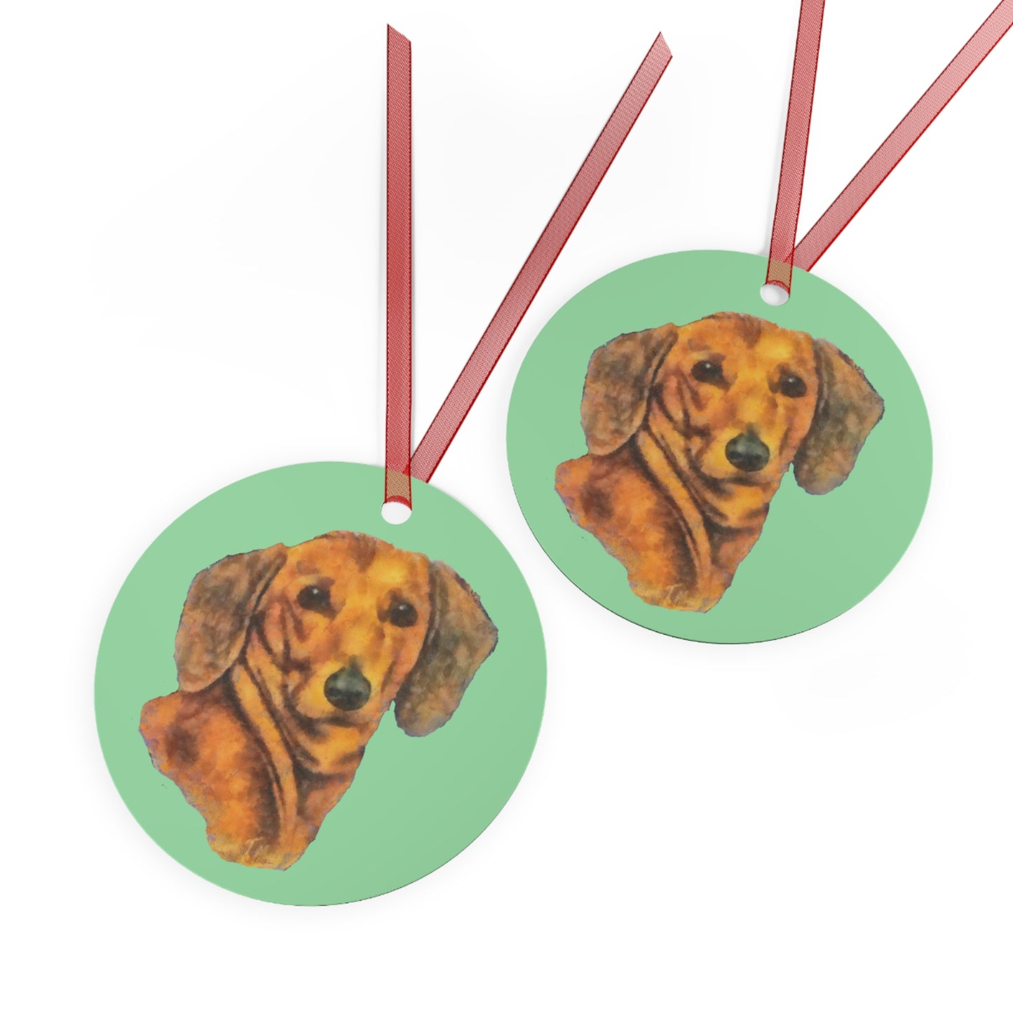 Dachshund 'Doxie 1' Christmas Tree Metal Ornaments