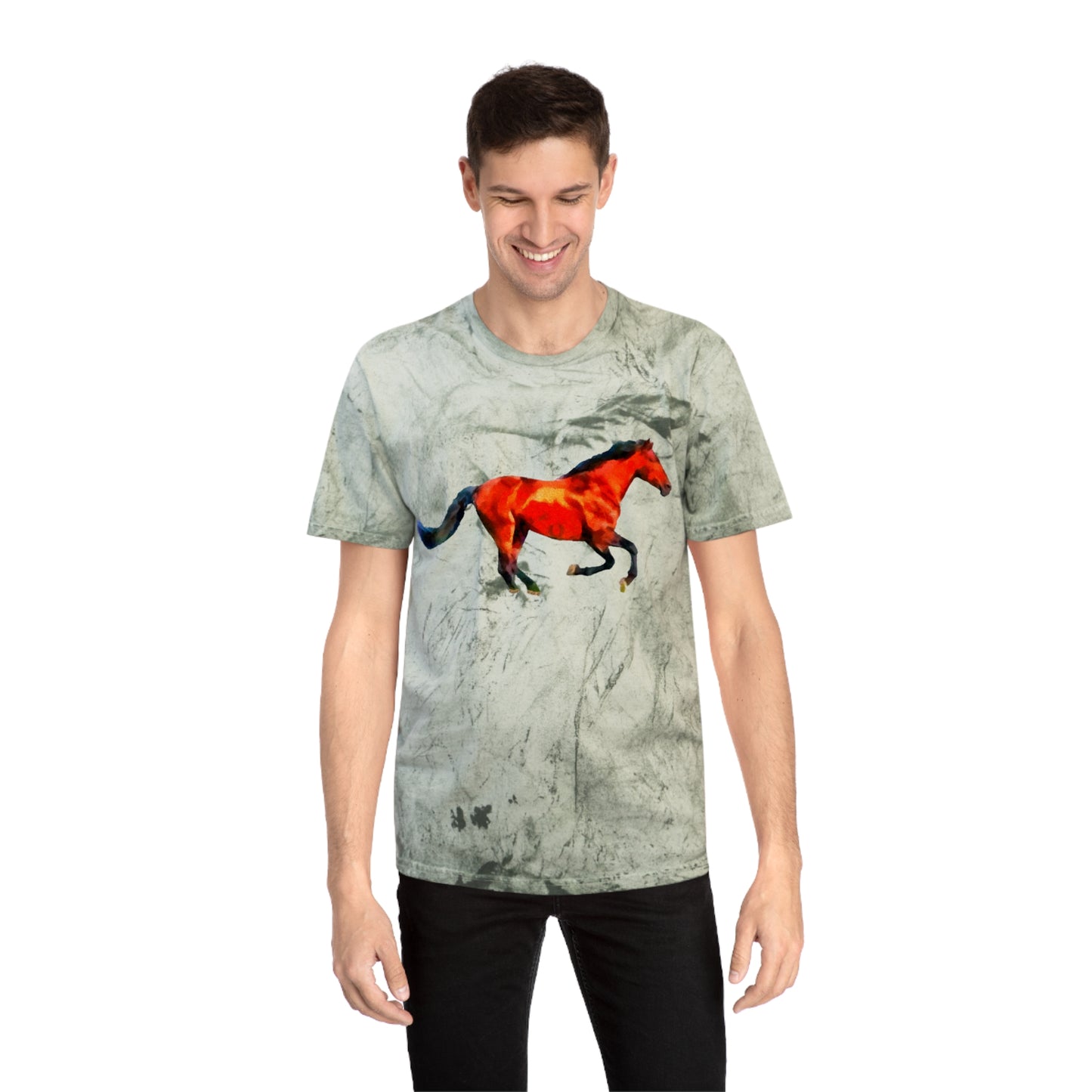 Horse 'Old Red' Unisex Cotton Color Blast T-Shirt