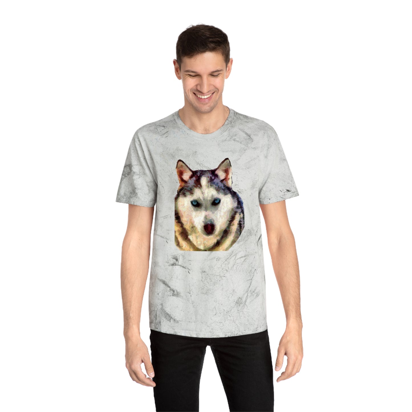 Siberian Husky 'Sacha' Unisex Cotton Color Blast T-Shirt