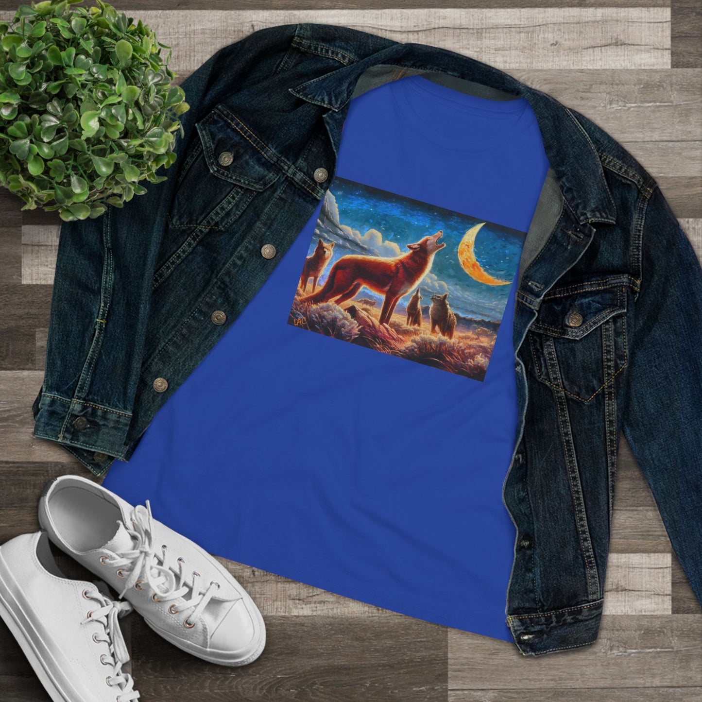 Coyotees in Moonlight Women's Relaxed Fit Cotton Tee