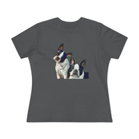 'Skipper and Dee Dee' Boston Terriers Women's Relaxed Fit Cotton Tee