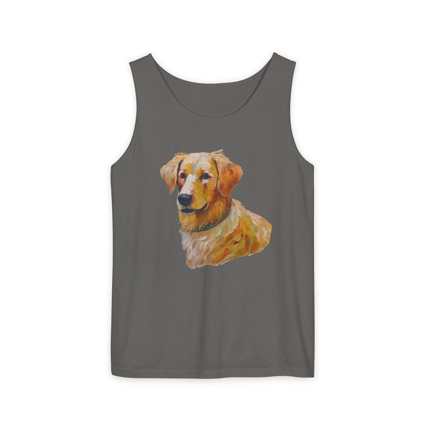 Golden Retriever Puppy - Unisex Relaxed Fit Garment-Dyed Tank Top