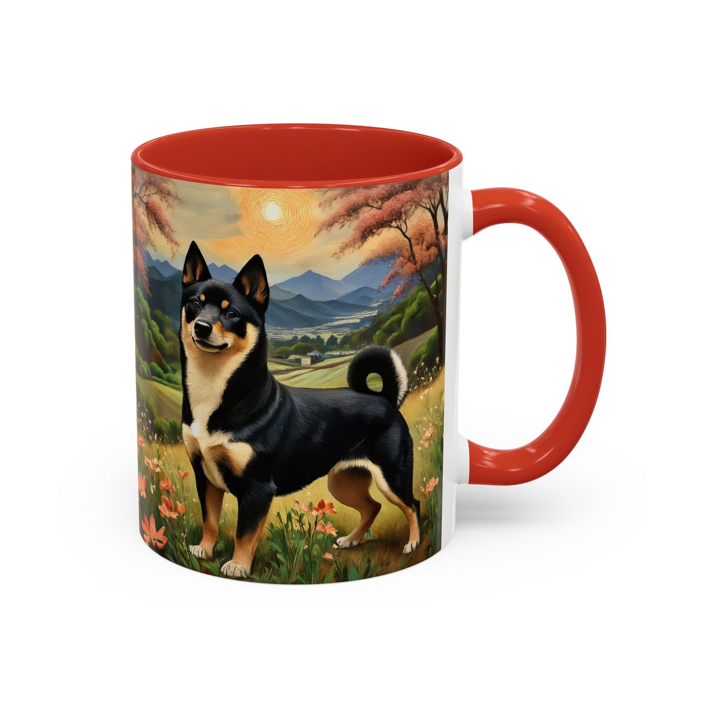 Shiba Inu - Black and Tan -- Ceramic Accent Coffee Mug (11, 15oz)