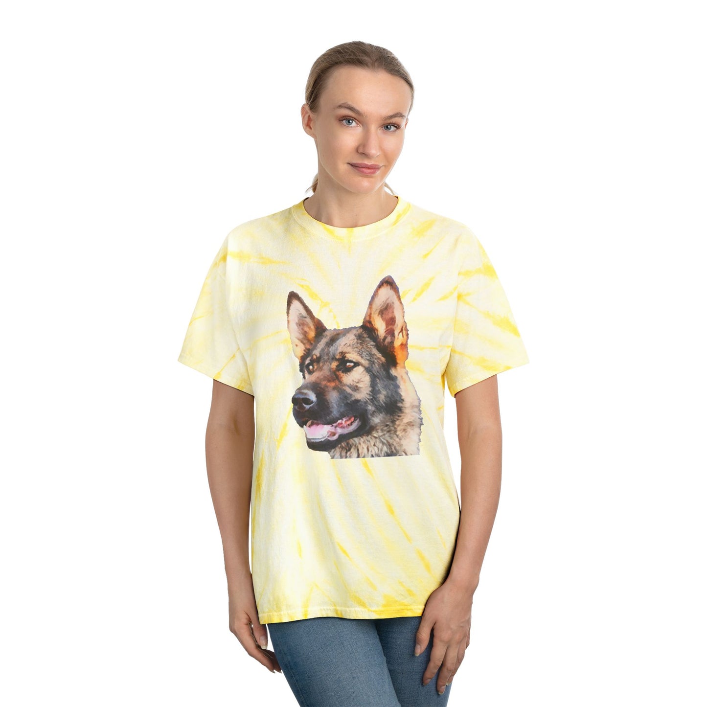 German Shepherd Tie-Dye Tee, Cyclone: A Splash of Fun