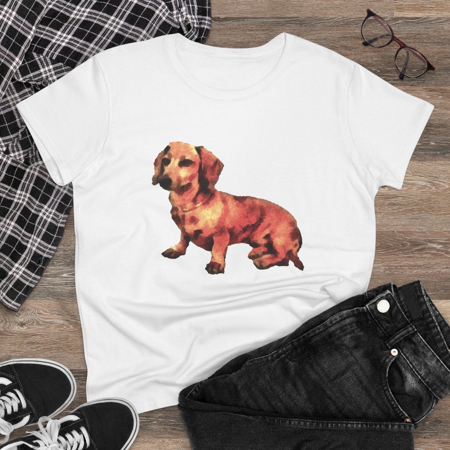 Dachshund 'Simone' Women's Midweight Cotton Tee