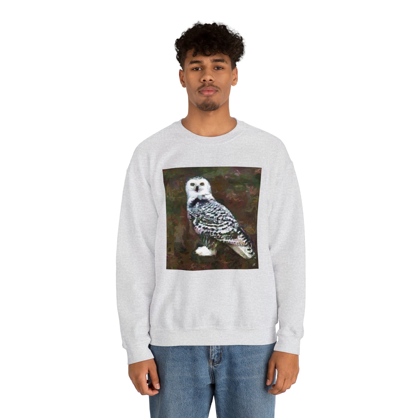 Snowy White Owl Unisex 50/50 Crewneck Sweatshirt