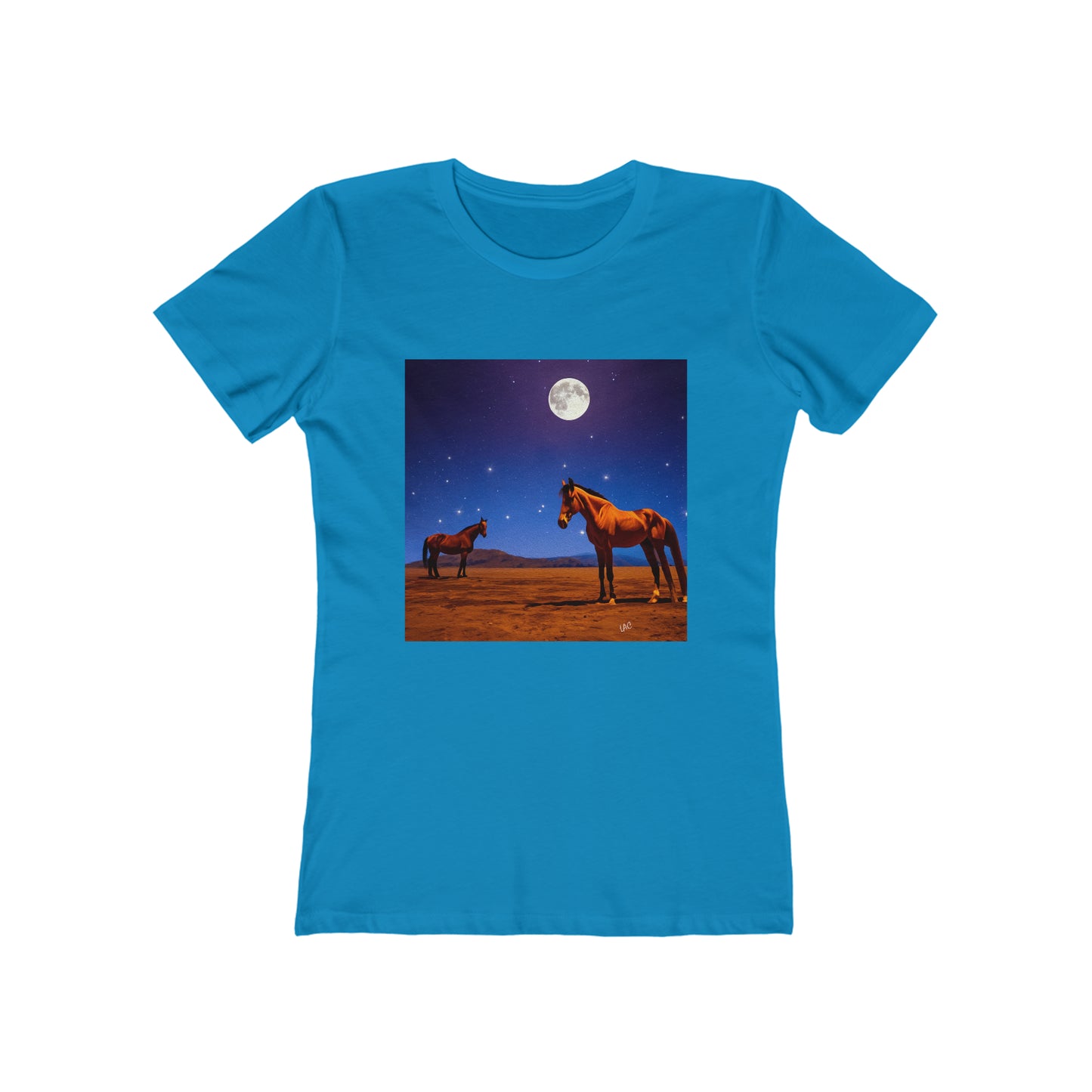 Horses in Moonlight Women's Slim Fit Ringspun Cotton Tee
