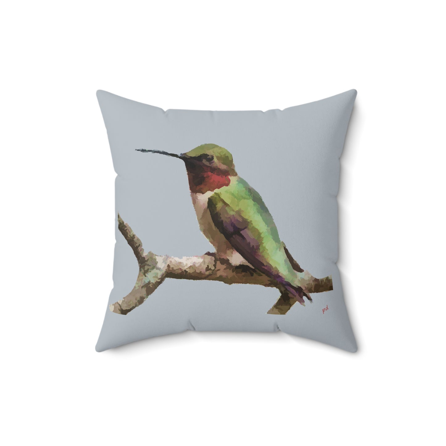 Humming Bird 'Cheeky' Spun Polyester Throw Pillow