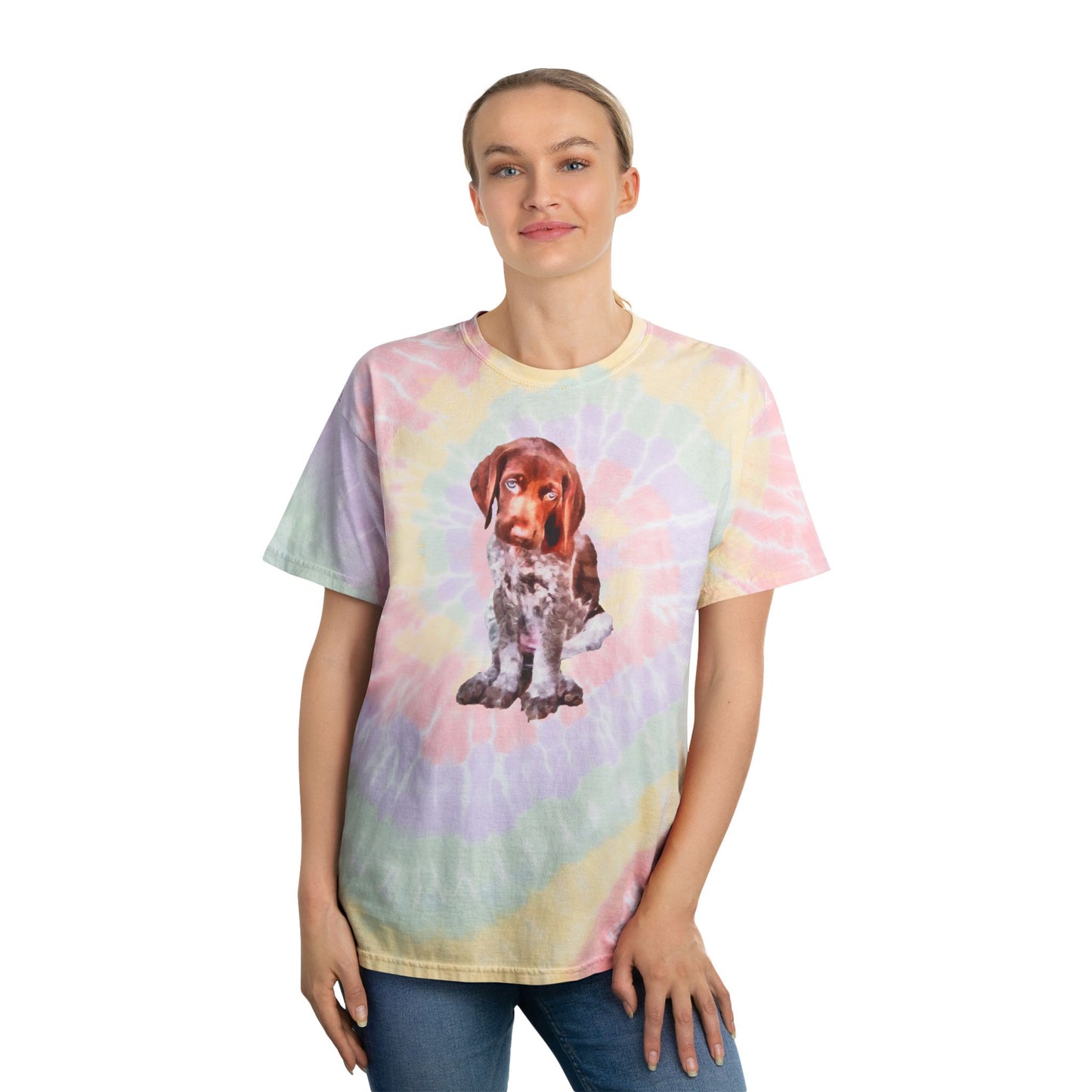 German Shorthair Pointer Unisex Tie-Dye Tee, Spiral