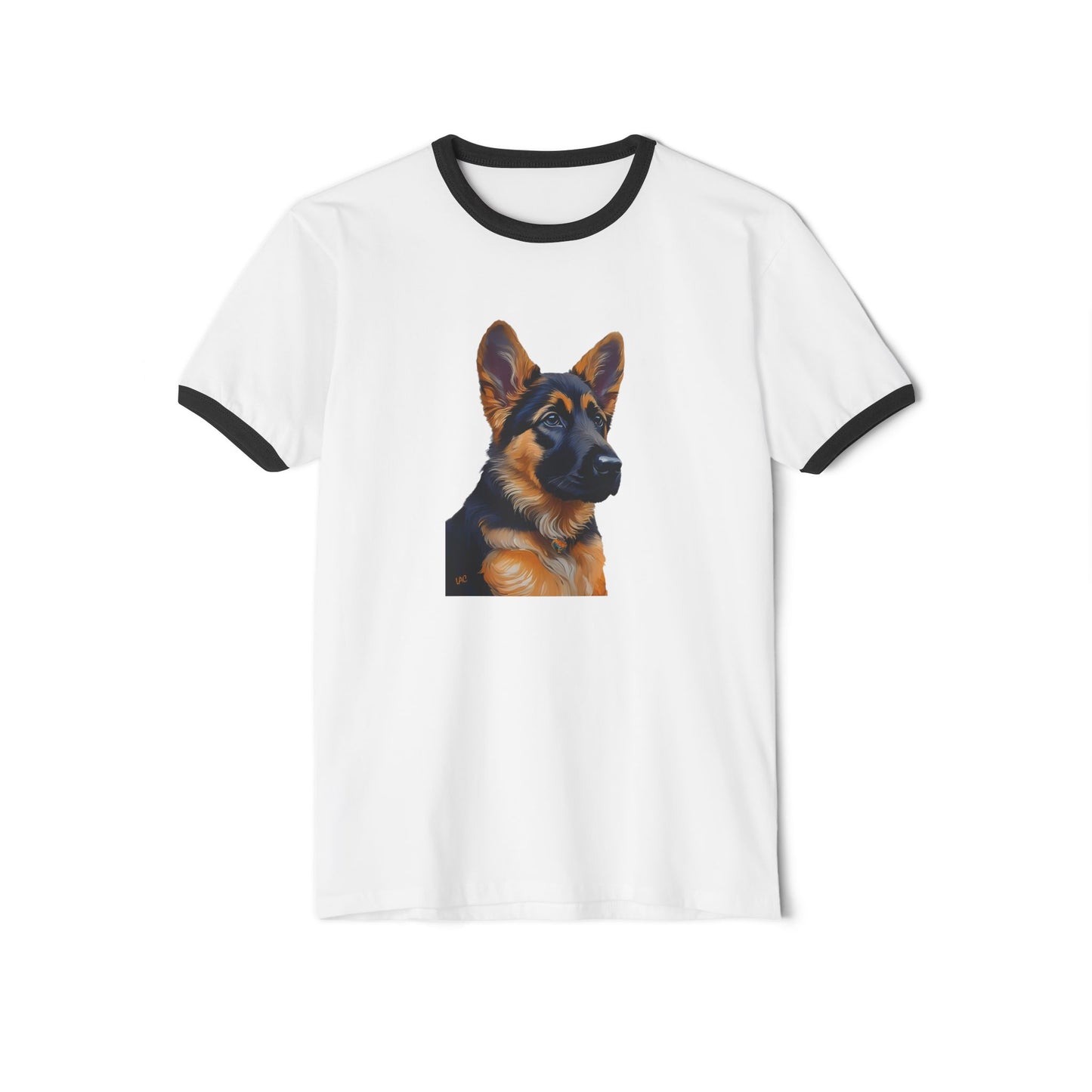German Shepherd Puppy Classic Cotton Ringer T-Shirt