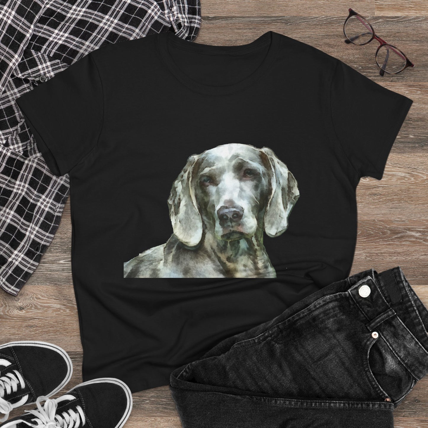 Weimaraner 'Greyson' Women's Midweight Cotton Tee