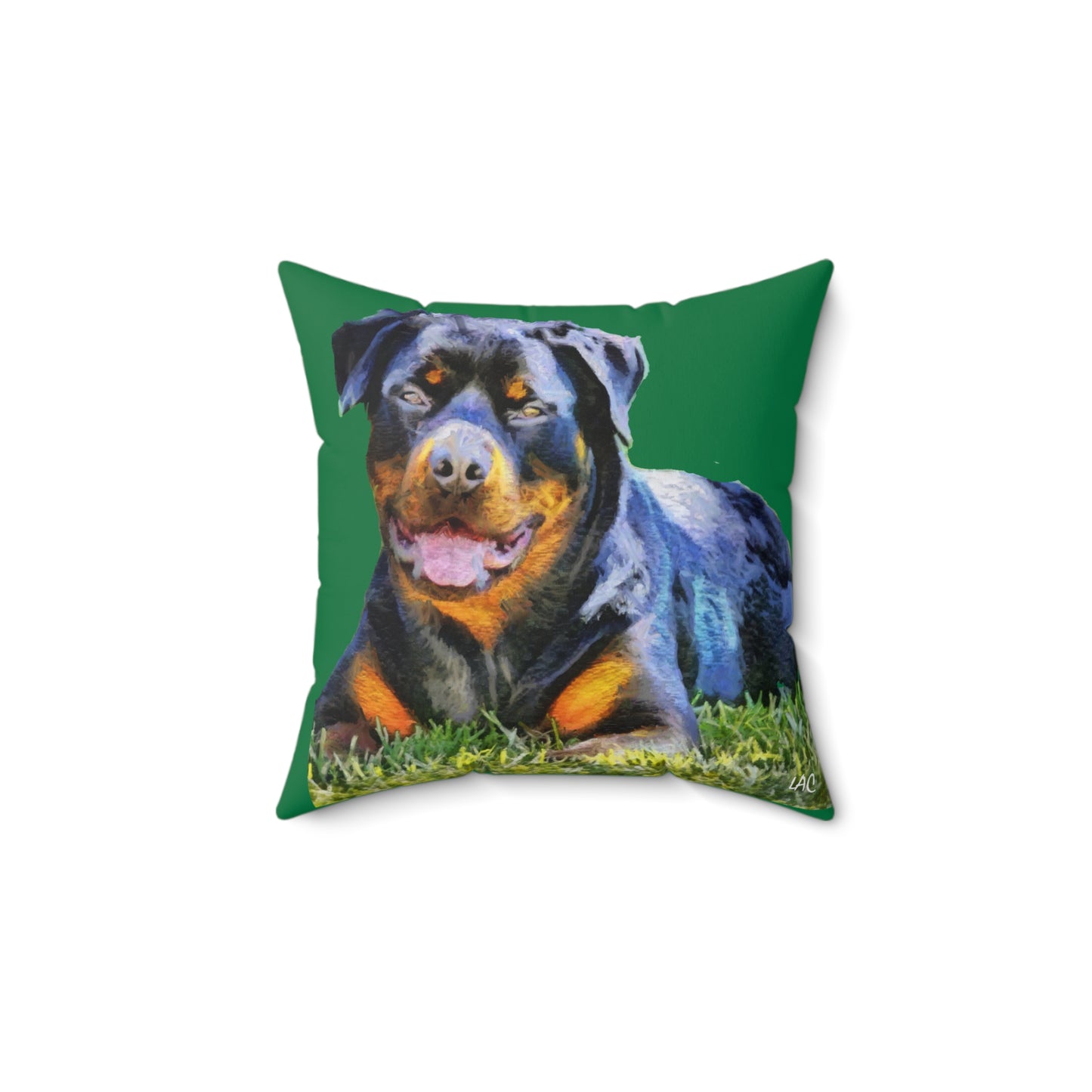 Rottweiler 'Lina' Spun Polyester Throw Pillow