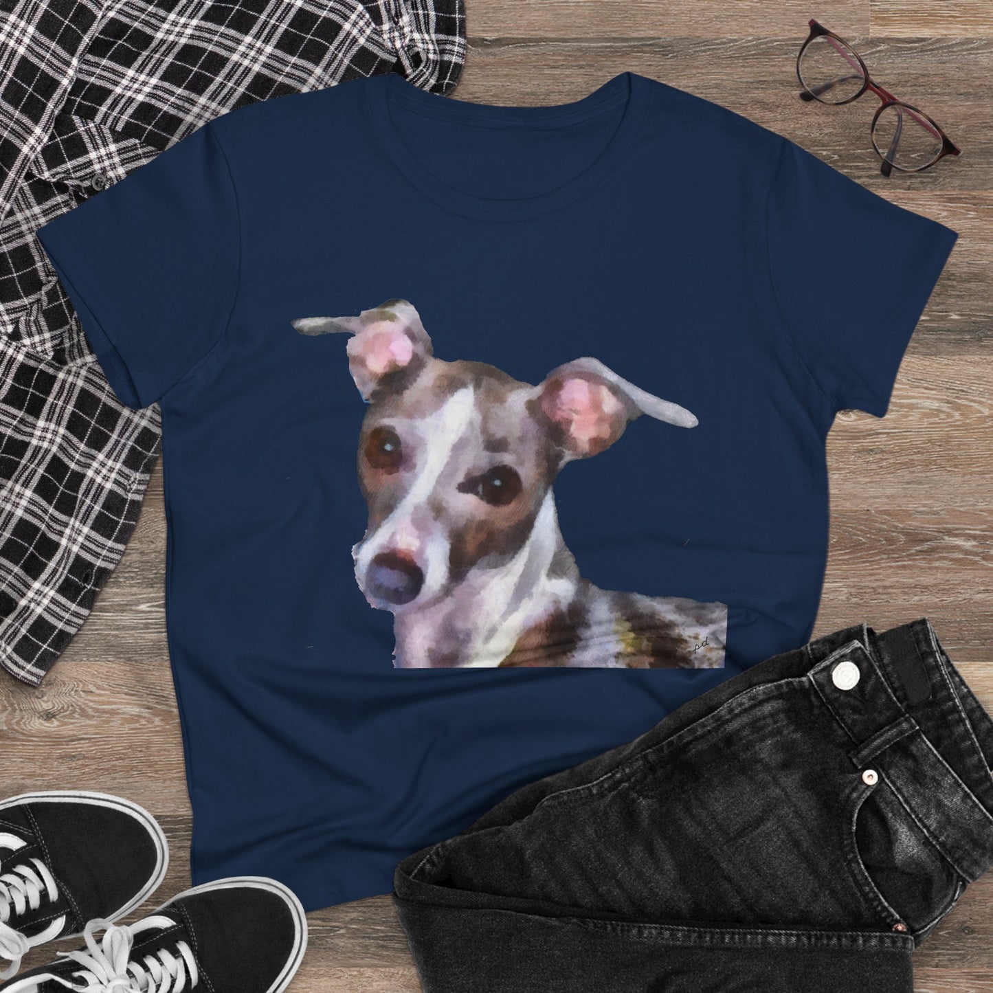 Italian Greyhound 'Lilly' Women's Midweight Cotton Tee