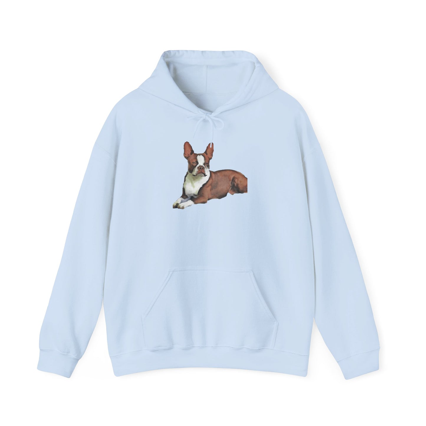 Boston Terrier Brown & White Unisex 50/50 Hooded Sweatshirt