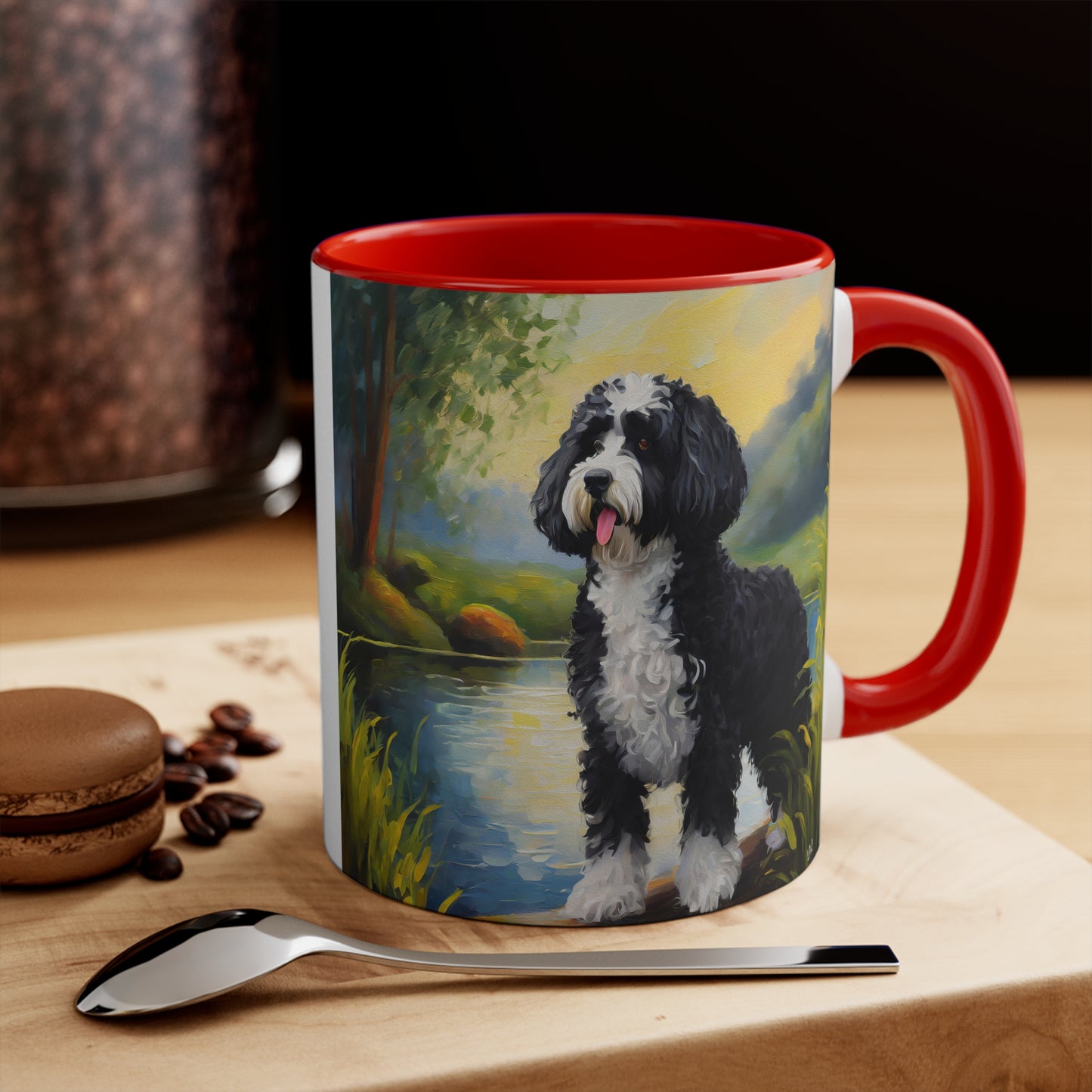 Cheerful Portuguese Water Dog Ceramic Mug