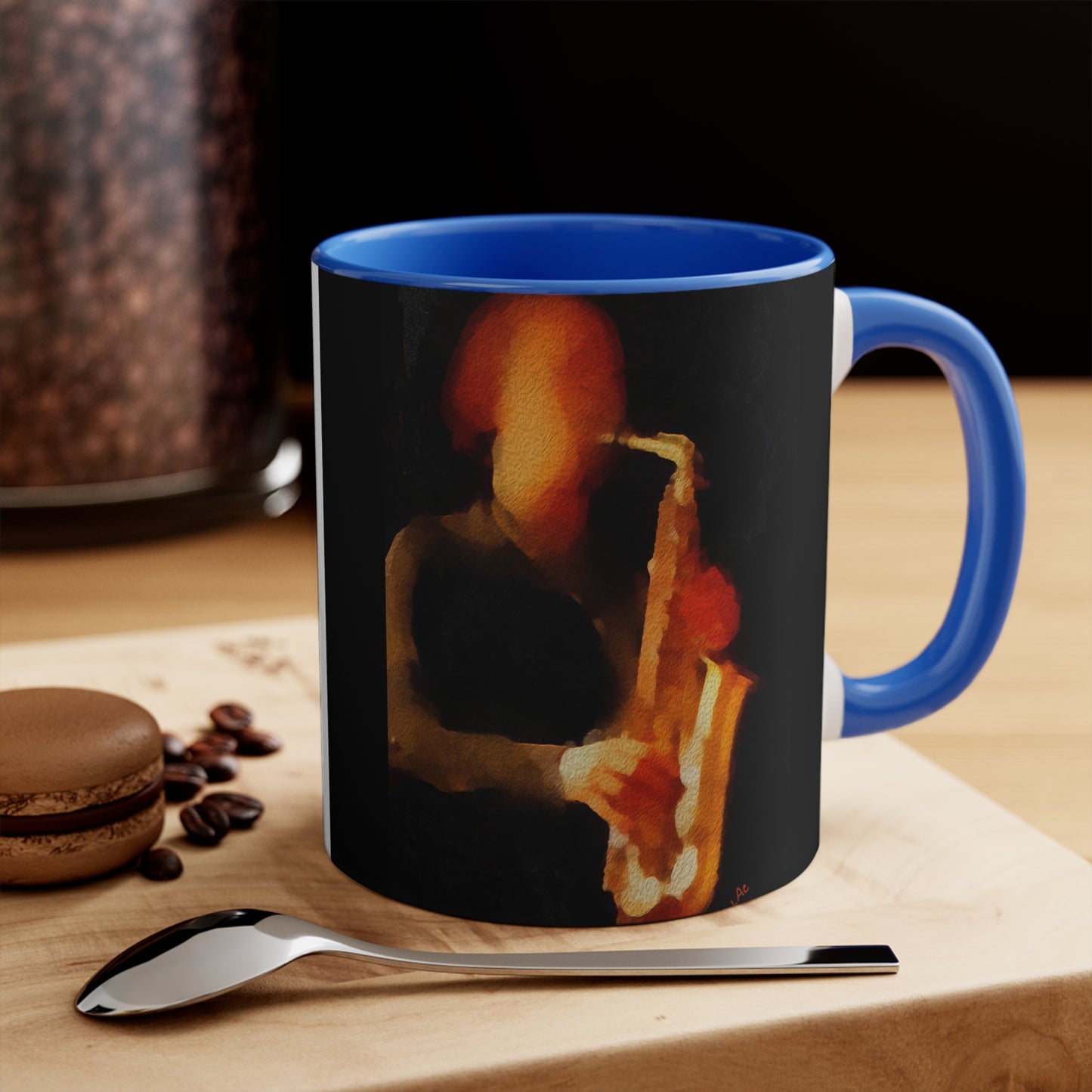 Saxophonist - Accent Coffee Mug, 11oz