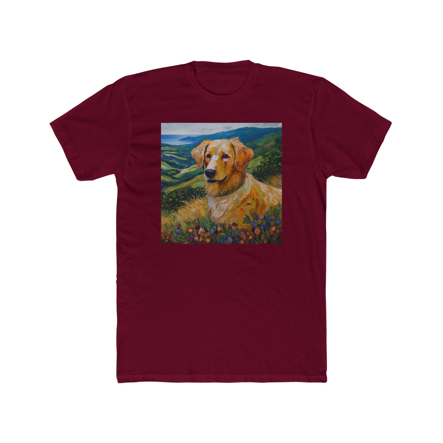 Golden Retriever #3 - Men's Fitted Cotton Crew Tee