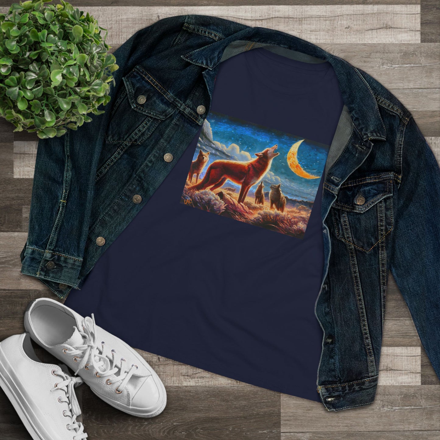 Coyotees in Moonlight Women's Relaxed Fit Cotton Tee