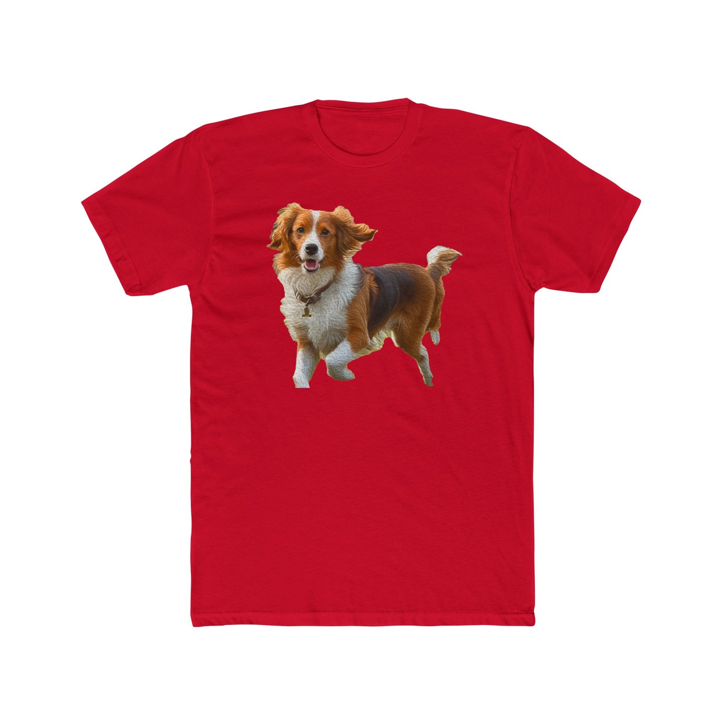 Nederlandse Kooikerhondje Men's Fitted Cotton Crew Tee