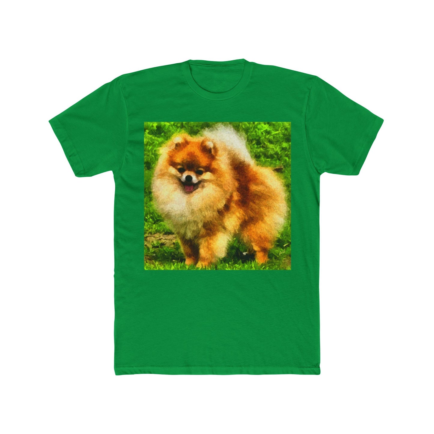 Pomeranian 'Pom Pom' Men's FIted Cotton Crew Tee