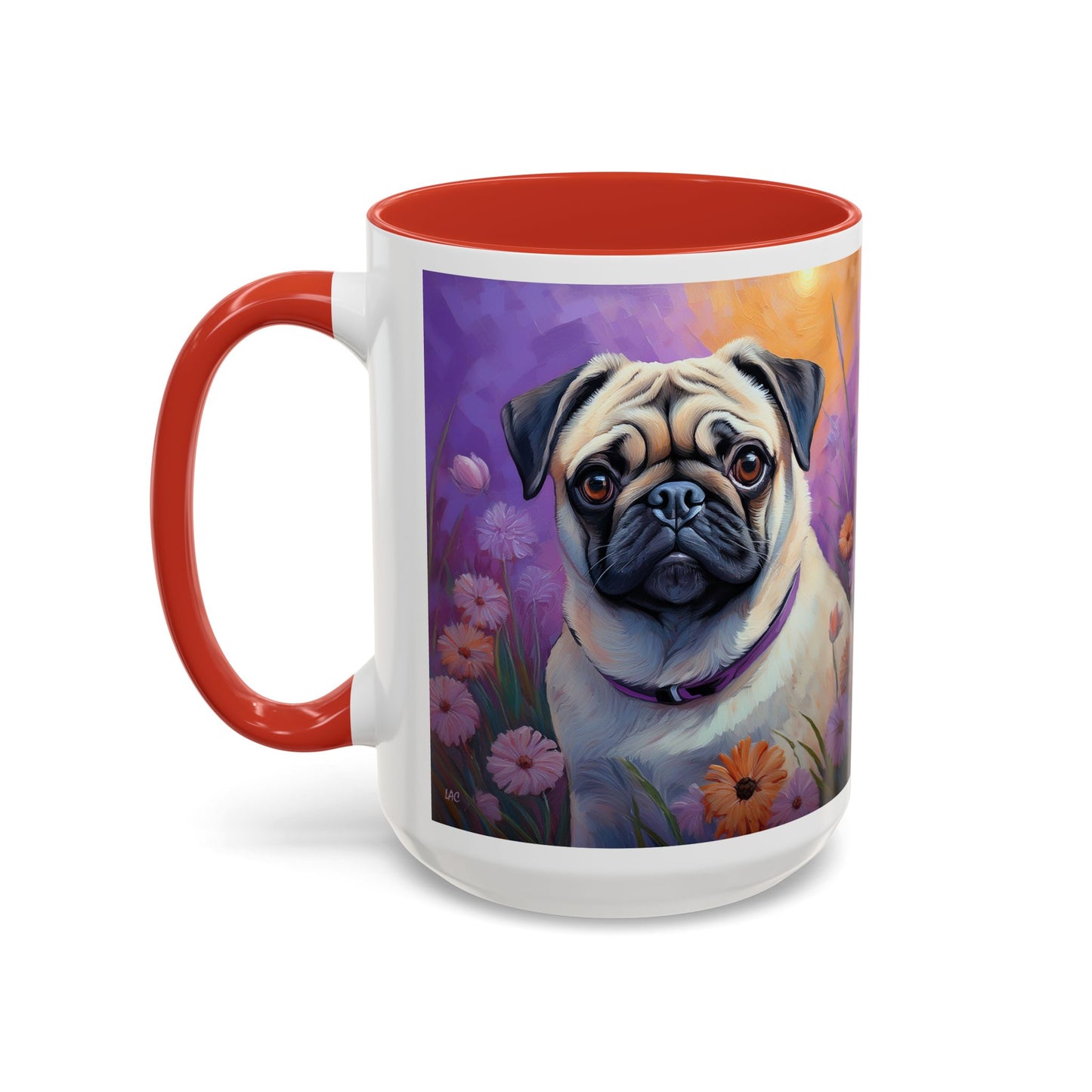 Pug - Accent Coffee Mug - 2 Sizes