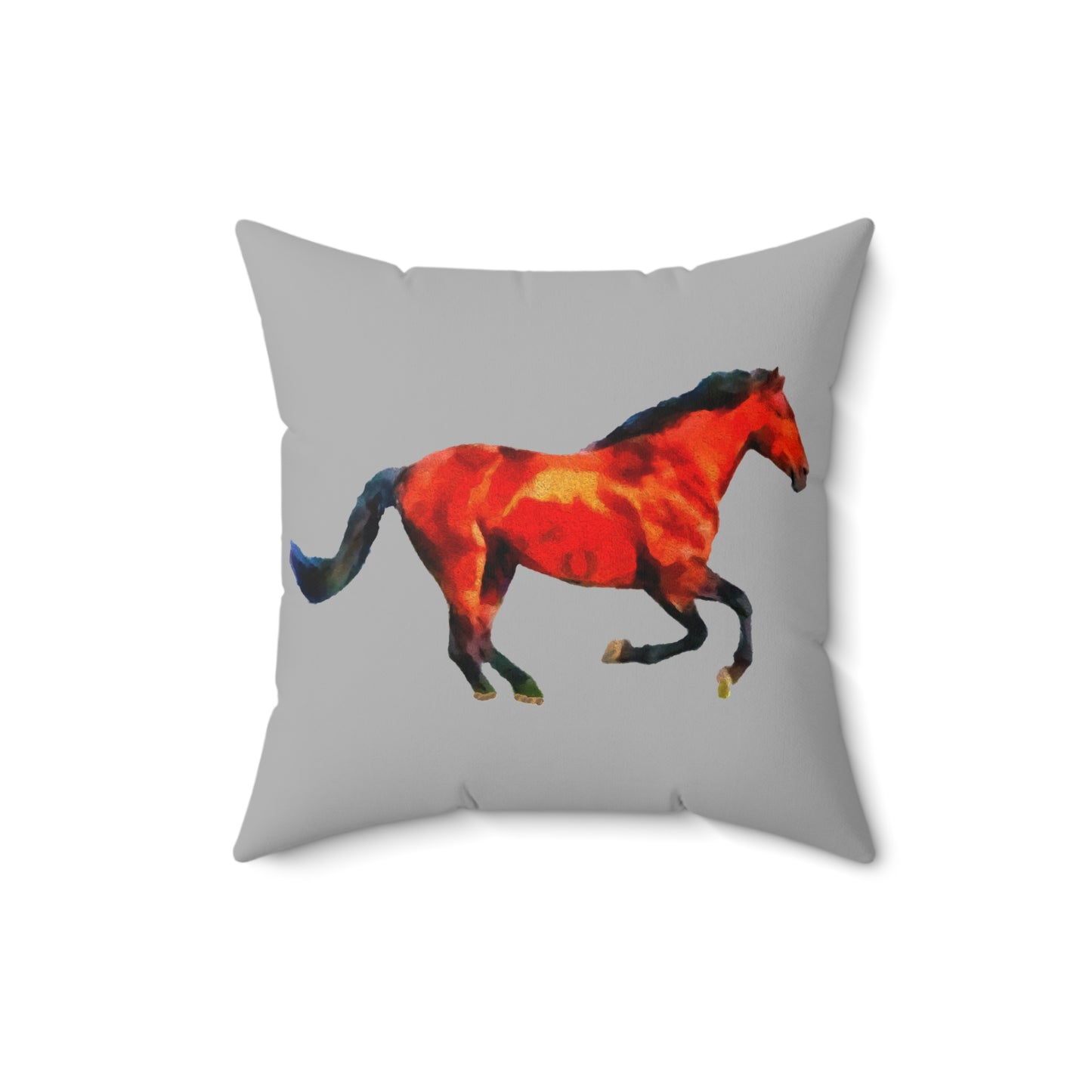 Horse 'Old Red' Spun Polyester Throw Pillow