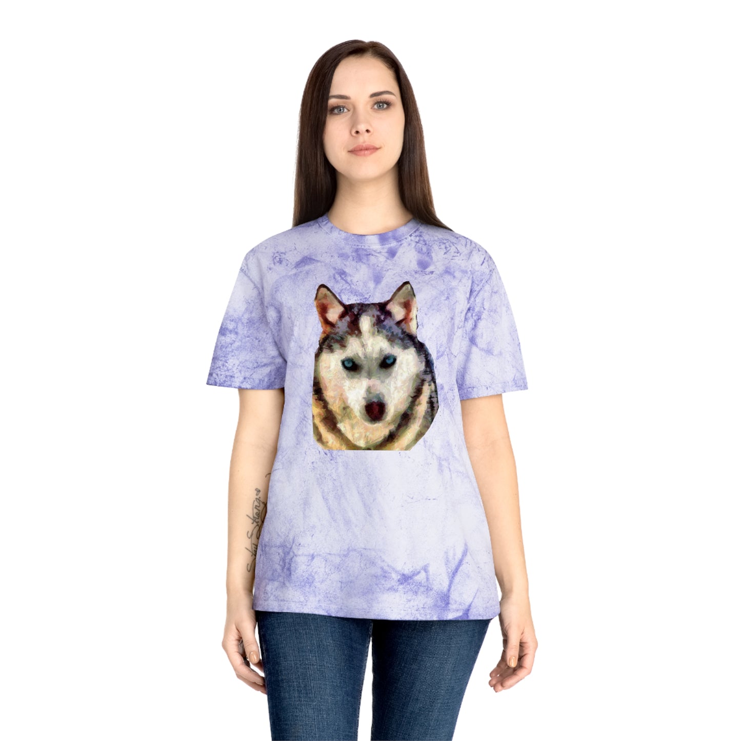 Siberian Husky 'Sacha' Unisex Cotton Color Blast T-Shirt