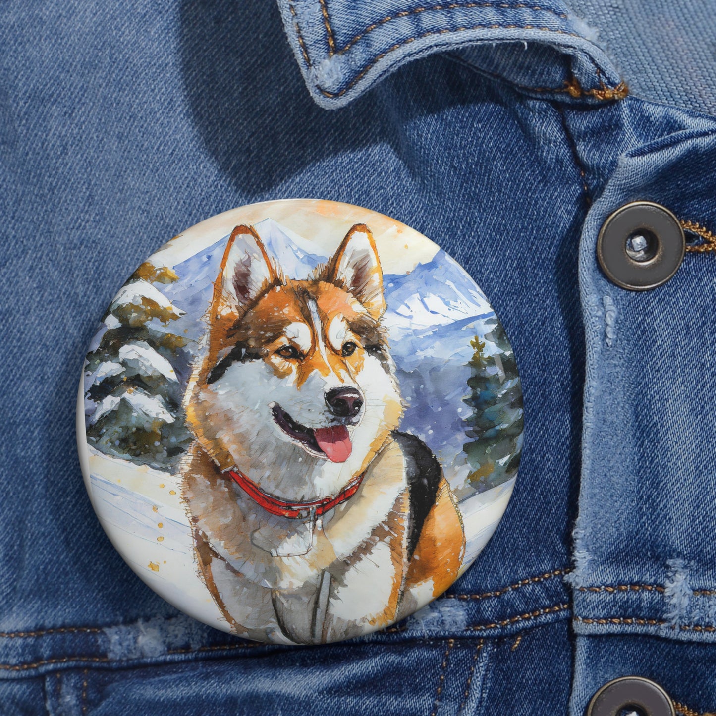 Chinook 'Sled Dog' Metal Pinback Buttons