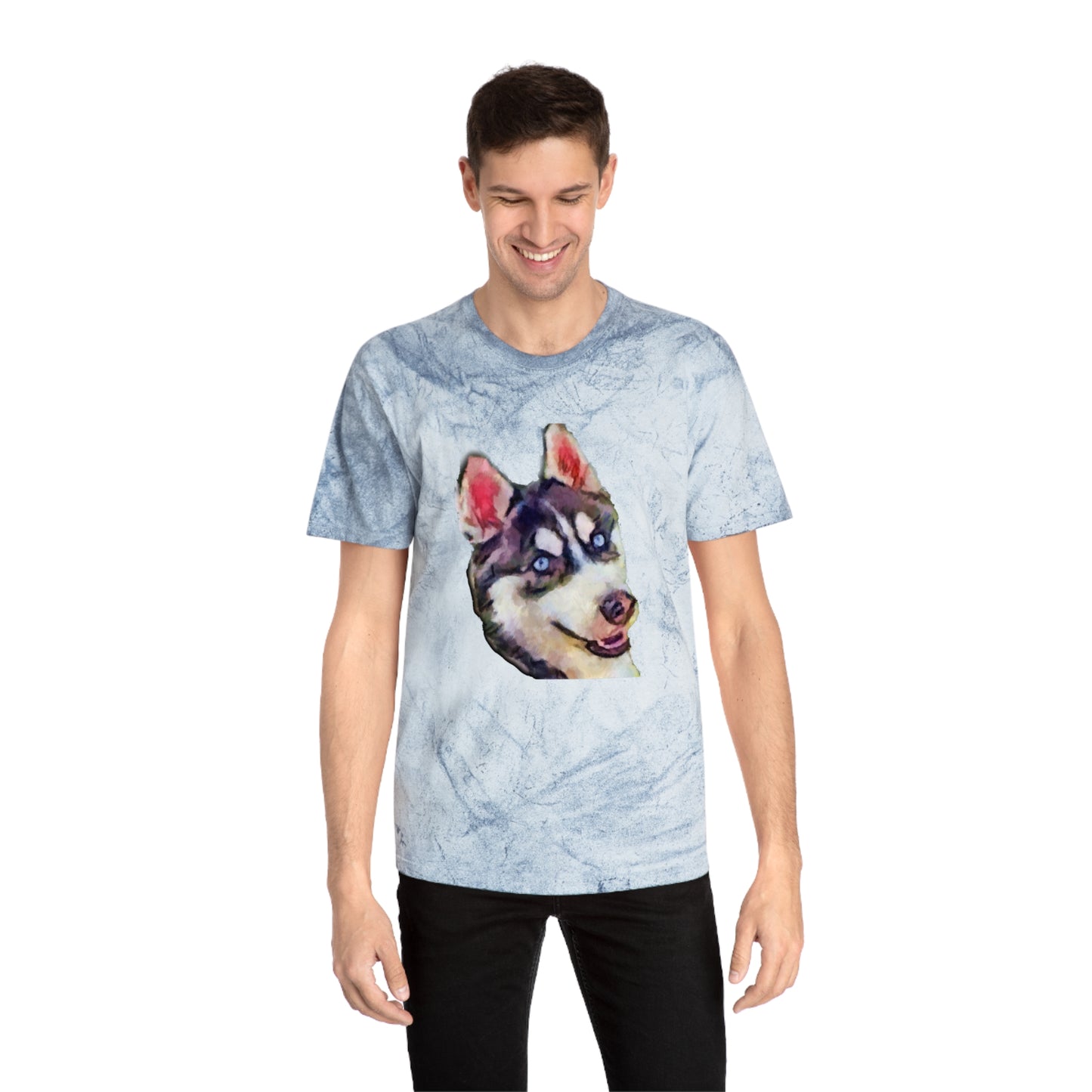 Siberian Husky 'Iditarod' Unisex Cotton Color Blast T-Shirt