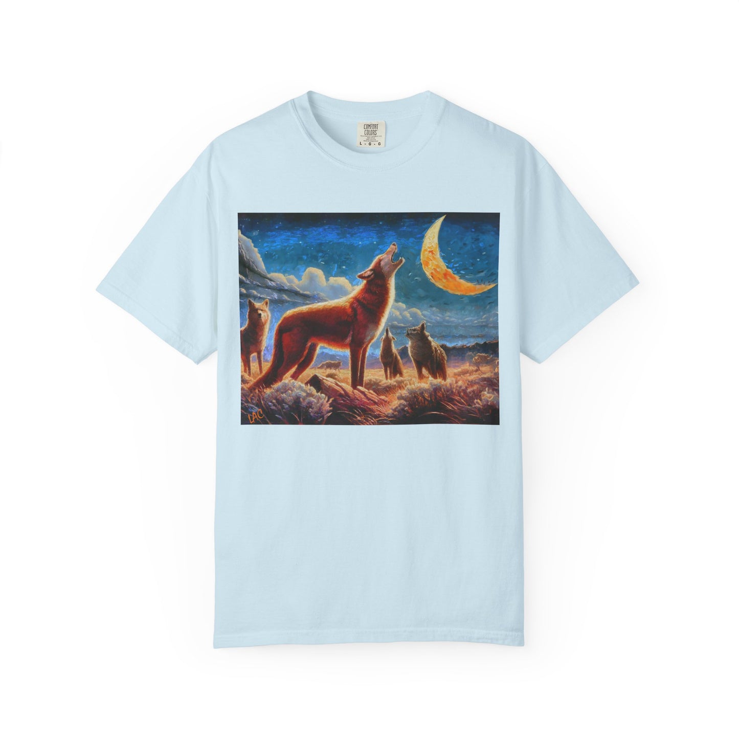 Coyotes under Moonlight Unisex Relaxed Fit Garment-Dyed T-shirt