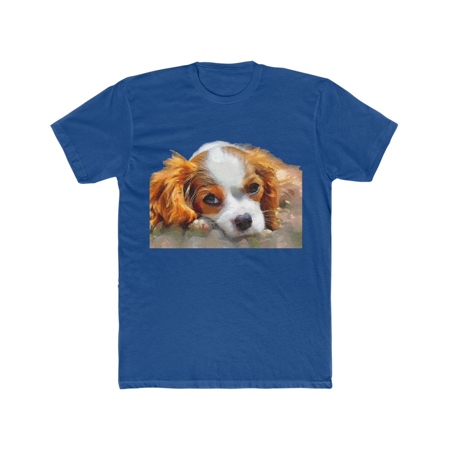 Cavalier King Charles Spaniel Puppy - Men's Fitted Cotton Crew Tee