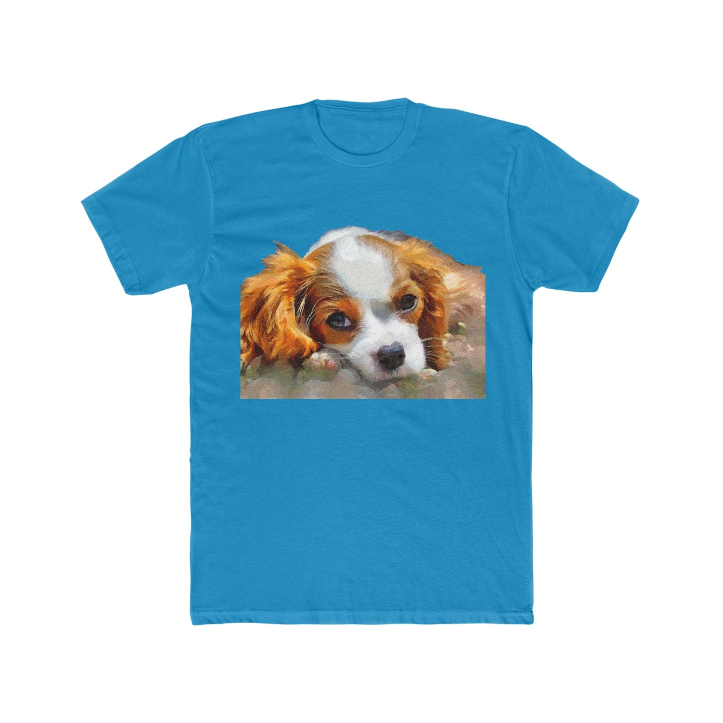 Cavalier King Charles Spaniel Puppy - Men's Fitted Cotton Crew Tee