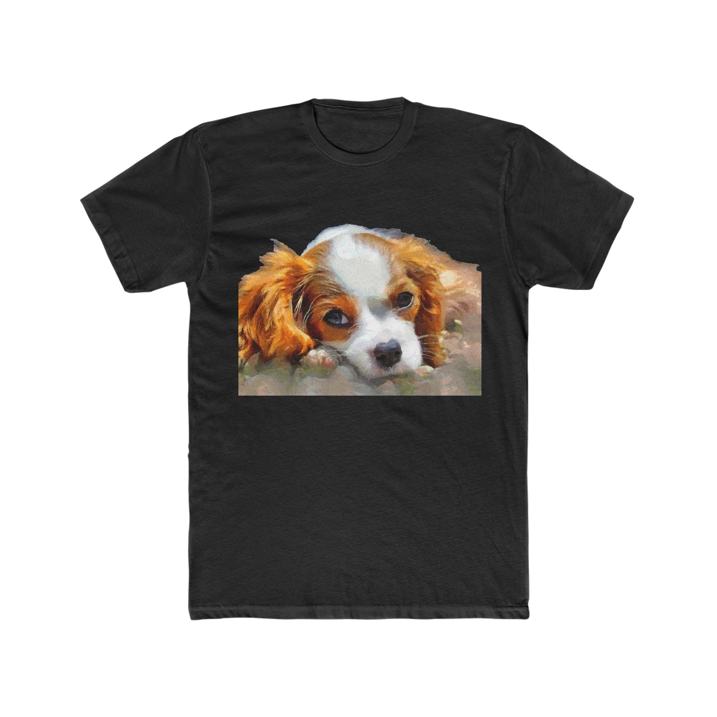 Cavalier King Charles Spaniel Puppy - Men's Fitted Cotton Crew Tee
