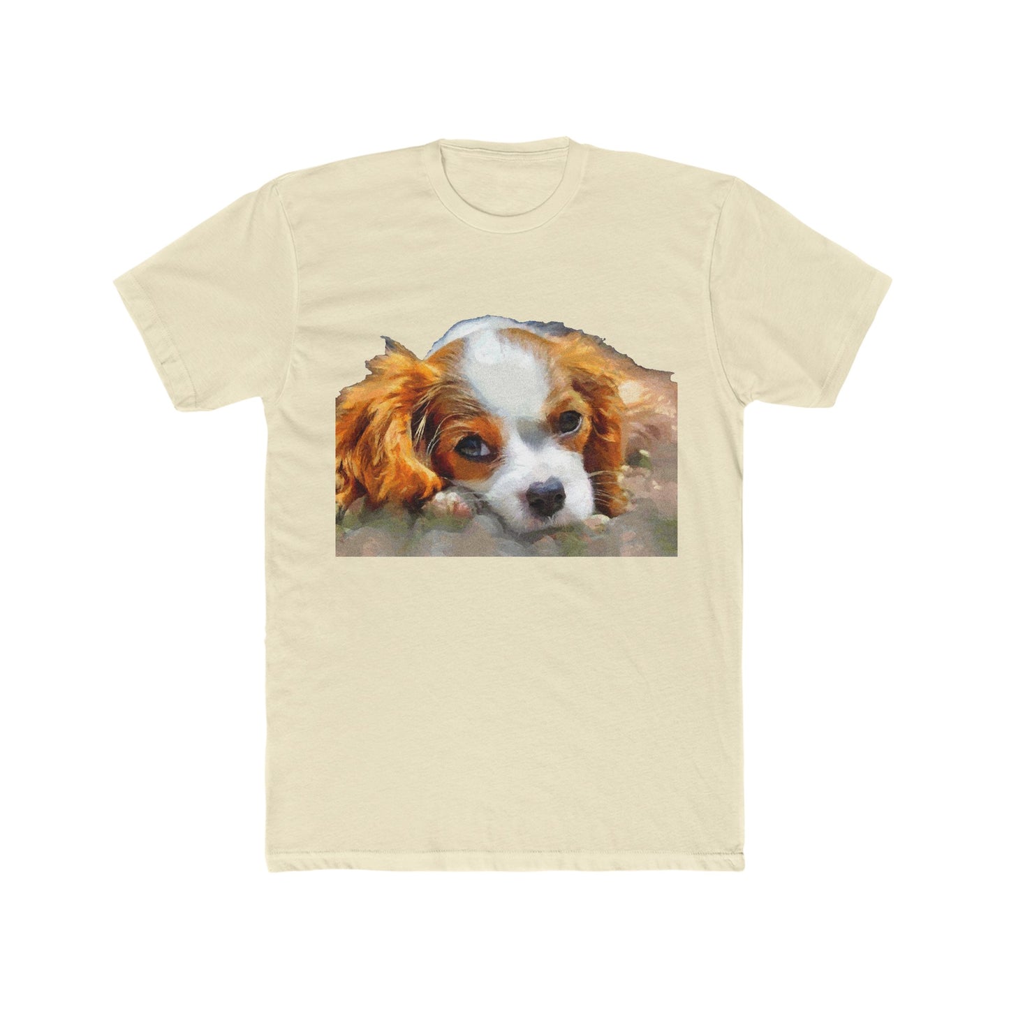 Cavalier King Charles Spaniel Puppy - Men's Fitted Cotton Crew Tee