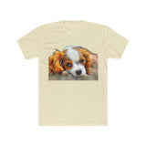 Cavalier King Charles Spaniel Puppy - Men's Fitted Cotton Crew Tee