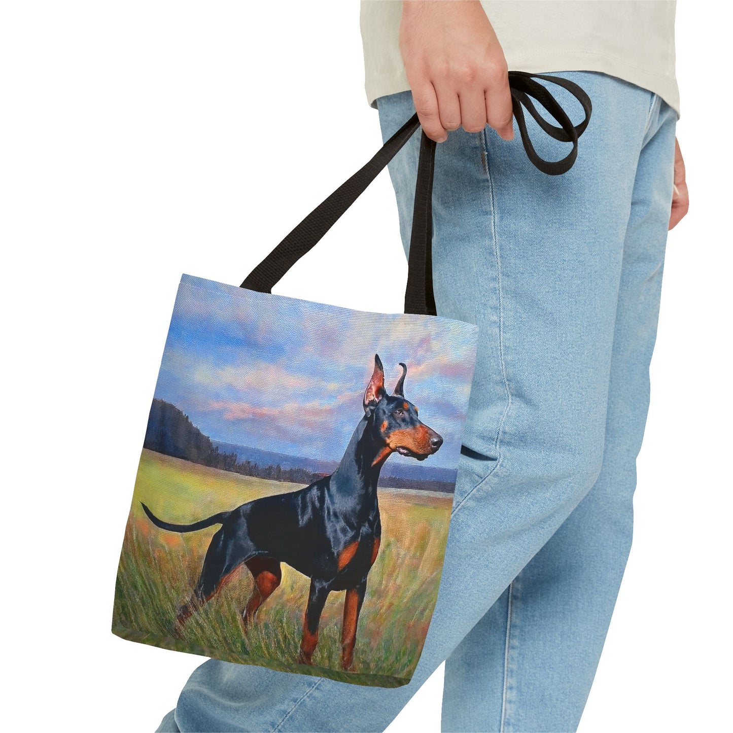 Doberman Pinscher Polyester Tote Bag (AOP)