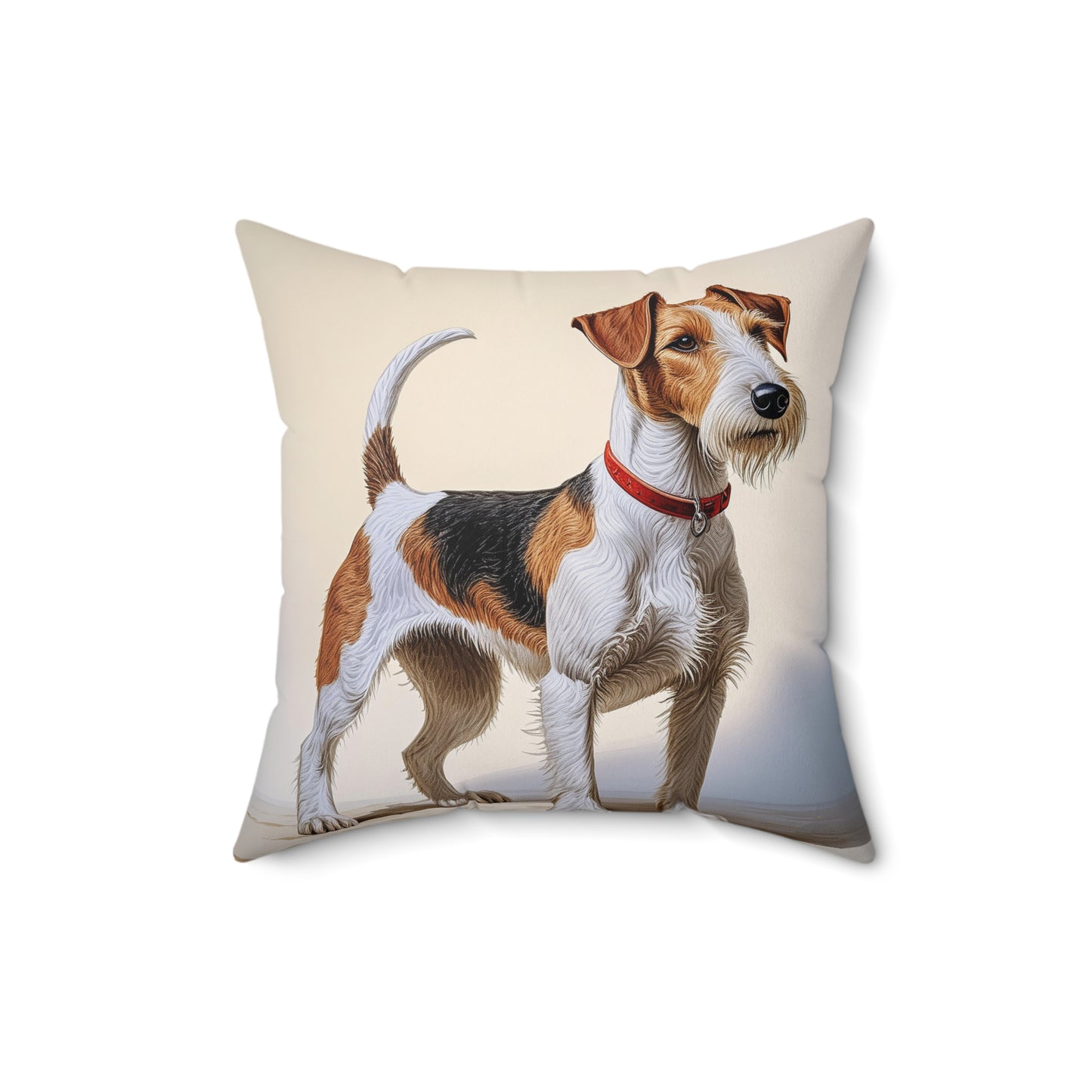 Wire Fox Terrier Spun Polyester Throw Pillow
