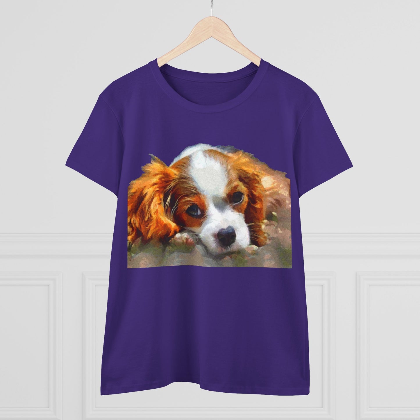 King Charles Spaniel 'Puppy #2' Women's Midweight Cotton Tee