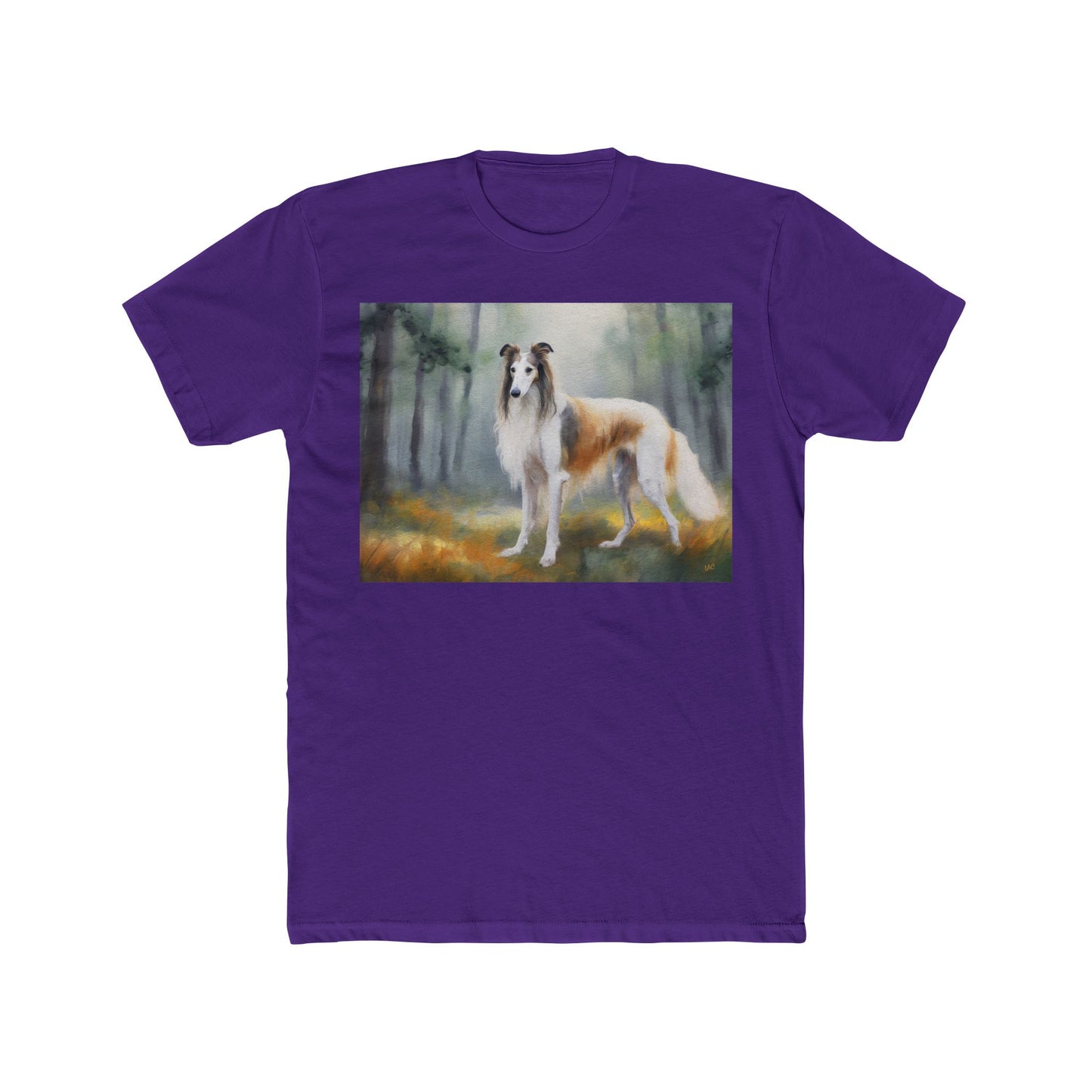 Borzoi 'Russian Wolfhound' Men's Fitted Cotton Crew Tee