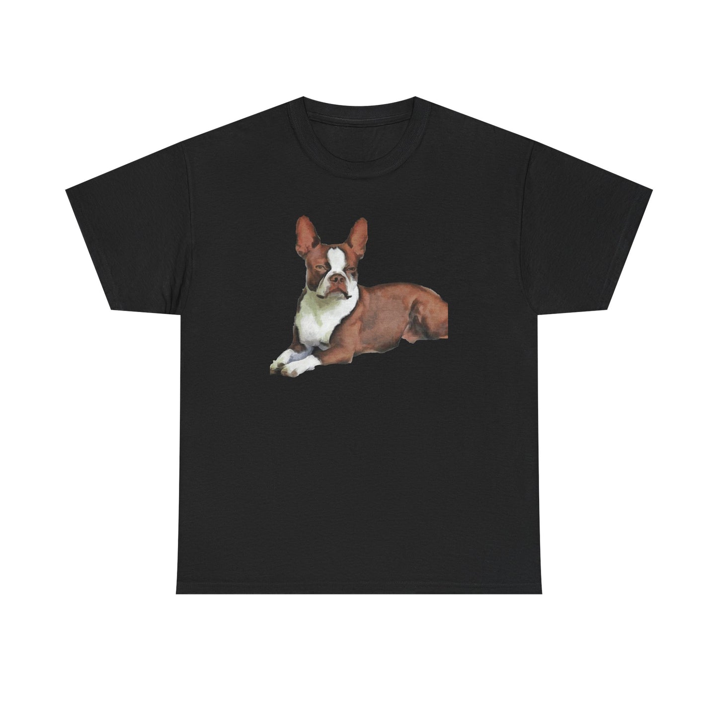Boston Terrier - Brown & White Unisex Heavy Cotton Tee