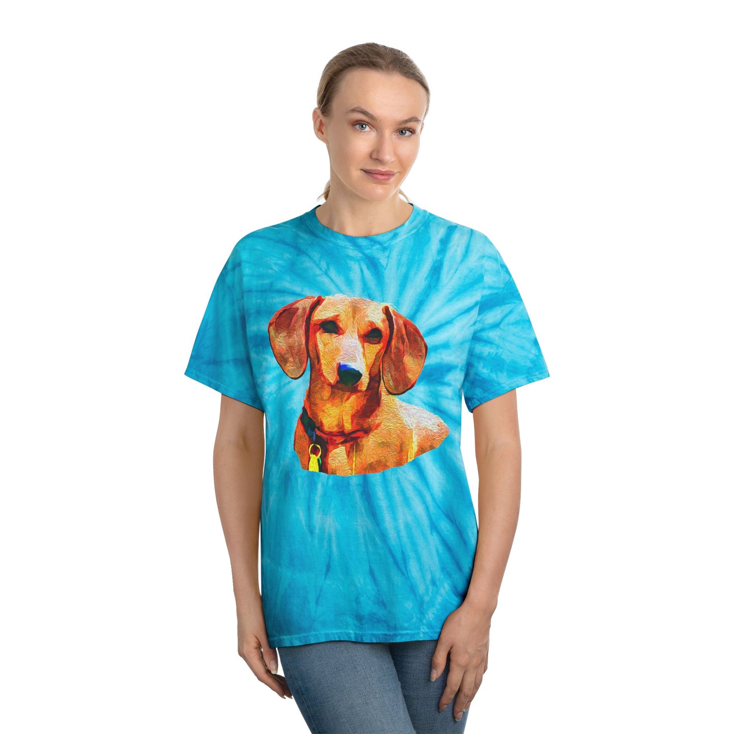 Dachshund 'Daisy' Unisex Cotton Tie-Dye Tee, Cyclone