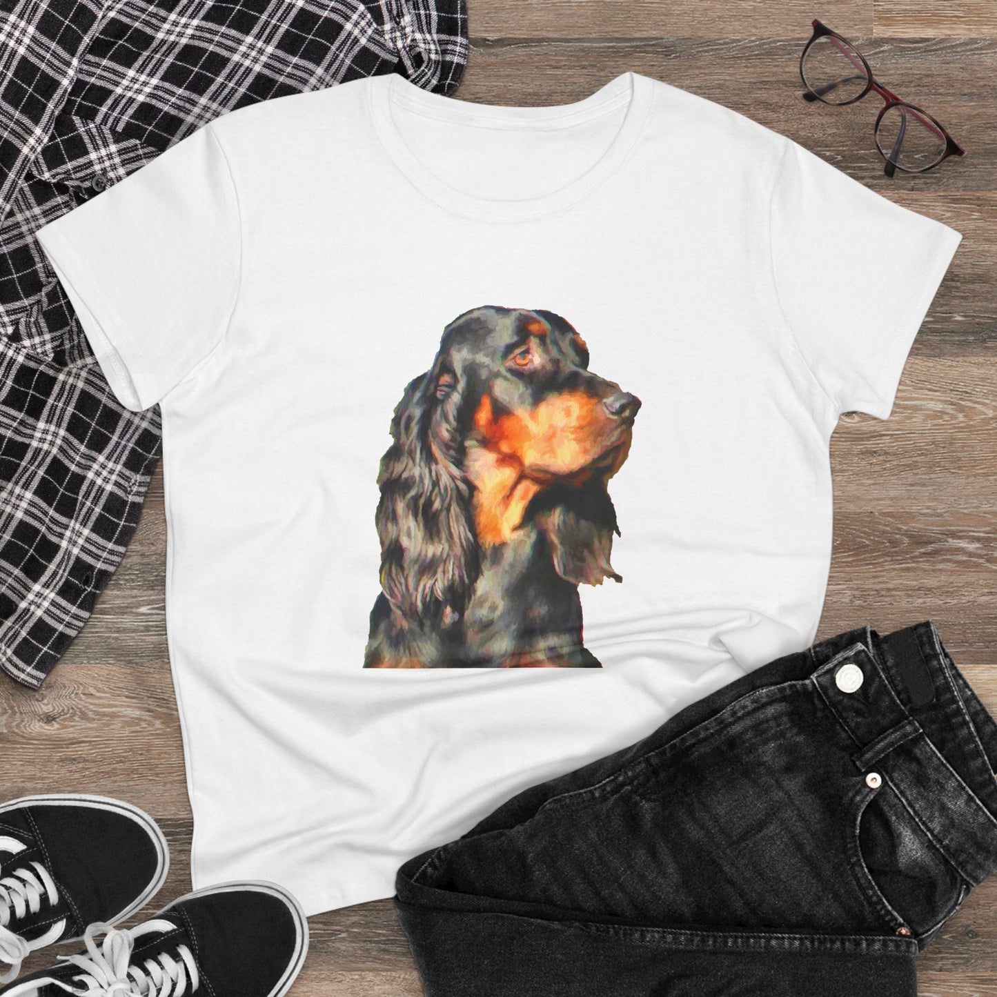 Gordon Setter 'Angus' Women's Midweight Cotton Tee