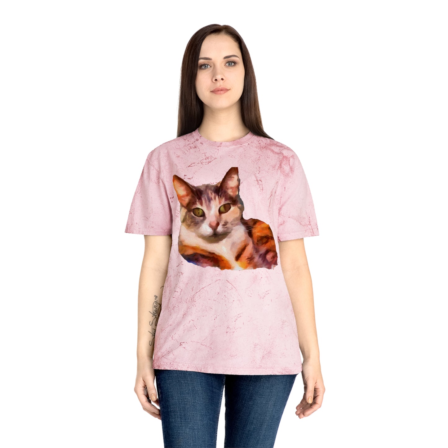 Orange Cat 'Smidget' Unisex Cotton Color Blast T-Shirt